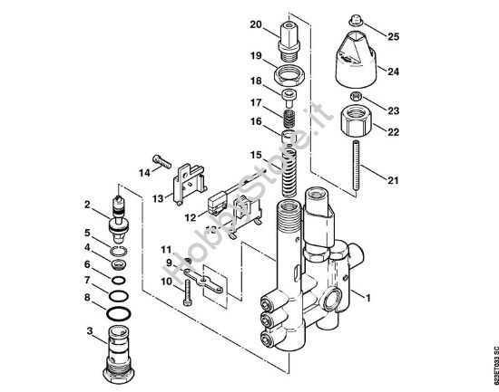 Unità  regolatrice di sicurezza, Pistoncino di comando Idropulitrice elettrica (RE) RE 660 W della marca STIHL